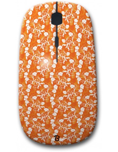 Orange Floral - Designer Bluetooth Wireless Mouse