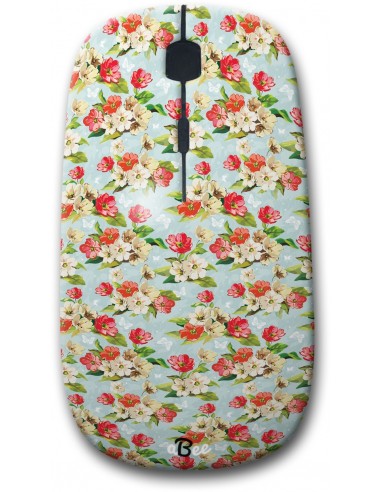 Lovely Blues Floral - Designer Bluetooth Wireless Mouse