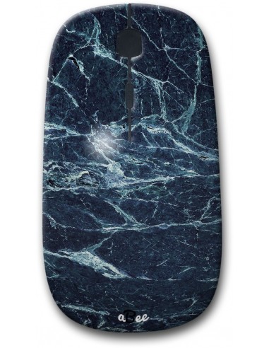 Cyan Stripes Marble - Designer Bluetooth Wireless Mouse