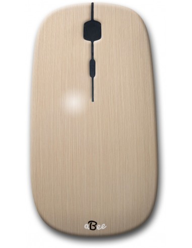 Cream Striped Wood - Designer Bluetooth Wireless Mouse