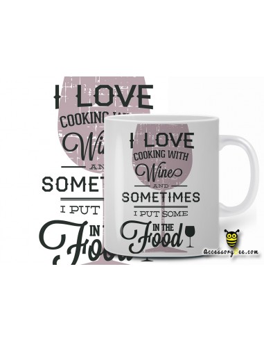 cooking with wine designer coffee mug